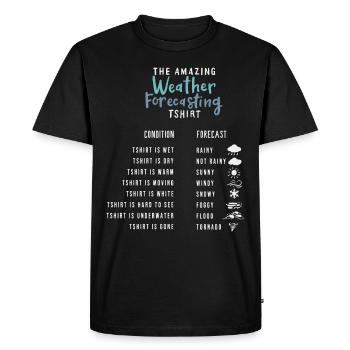 Météorologue météorologie météo climat drôle - T-shirt Premium bio Homme - noir - Devant - Nico (187cm)
