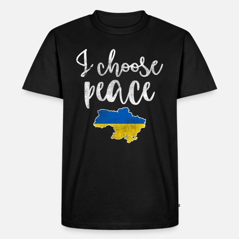 Ukraine Solidarität - Männer Premium Bio T-Shirt - Schwarz