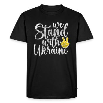 Je suis aux côtés de l’Ukraine - T-shirt Premium bio Homme - noir - Devant - Nico (187cm)