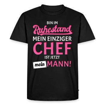 Ruhestand Rente Mann Chef Rentnerin 2022 2023 - Männer Premium Bio T-Shirt - Schwarz - Vorne - Nico (187cm)