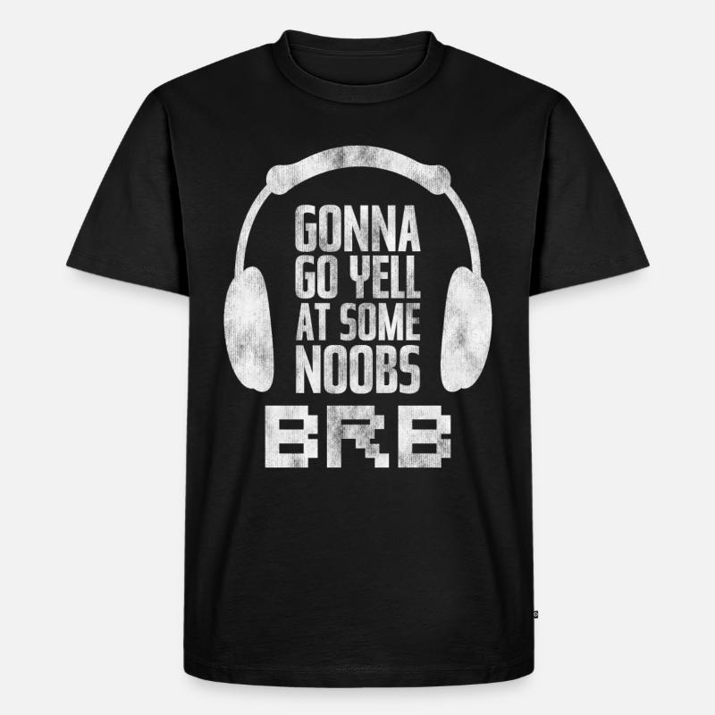 Gamer Noobs Brb - Männer Premium Bio T-Shirt - Schwarz