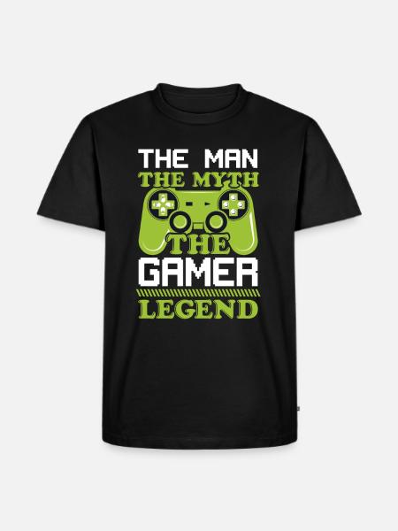 Man Myth Gamer - Men's Premium Organic T-Shirt - black