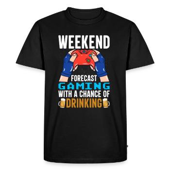 Joueur de jeu battement de coeur pari jouer joueur - T-shirt Premium bio Homme - noir - Devant - Nico (187cm)
