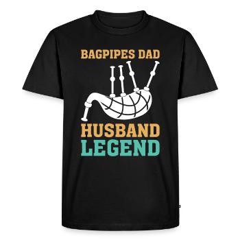Cornemuse Père Cornemuse Musicien Papa - T-shirt Premium bio Homme - noir - Devant - Nico (187cm)