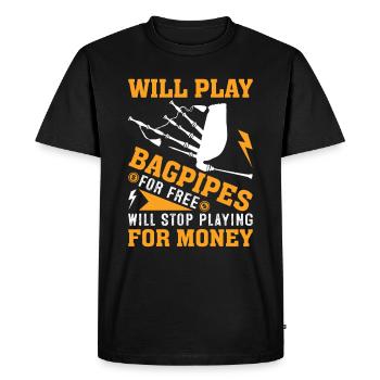 Cornemuses Musicien écossais Bagpipers - T-shirt Premium bio Homme - noir - Devant - Nico (187cm)