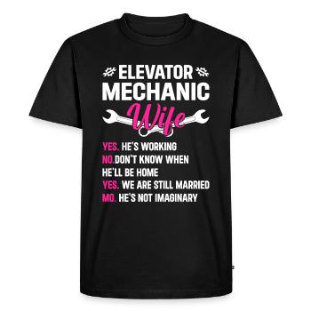 Technicienne d’ascenseur Femme - T-shirt Premium bio Homme - noir - Devant - Nico (187cm)