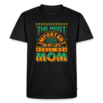 La personne la plus importante dans ma vie maman - T-shirt Premium bio Homme - noir - Devant - Nico (187cm)