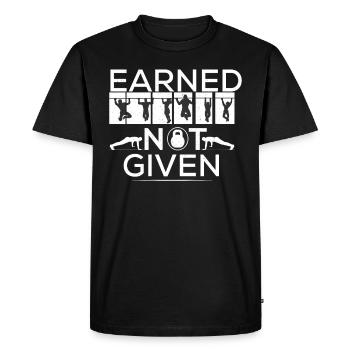Entraîneur Gym Fitness - T-shirt Premium bio Homme - noir - Devant - Nico (187cm)