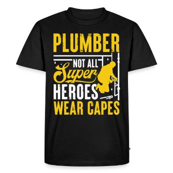 Plumber, Plumber, Mechanic - Men's Premium Organic T-Shirt - black - Front - Nico (187cm)