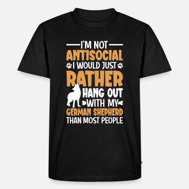 Hundebesitzer Schäferhund - Männer Premium Bio T-Shirt - Schwarz