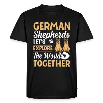 German Shepherd - Men's Premium Organic T-Shirt - black - Front - Nico (187cm)