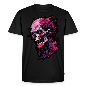 Crazy zombie skull - Men's Premium Organic T-Shirt - black - Front - Nico (187cm)