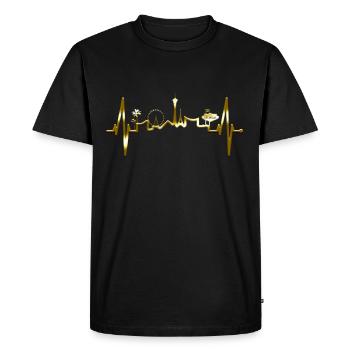 Las Vegas Heartbeat Skyline Gold Nevada USA Poker - Men's Premium Organic T-Shirt - black - Front - Nico (187cm)