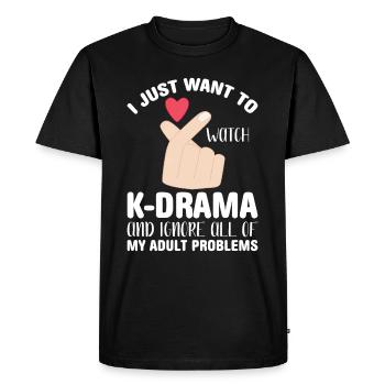 K-Drama Kdrama Korean Drama Korea Hallyu K-Drama - Men's Premium Organic T-Shirt - black - Front - Nico (187cm)
