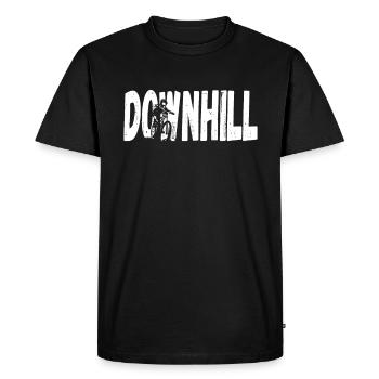 Downhill MTB Nature Mountains Retro Wave Vintage - Men's Premium Organic T-Shirt - black - Front - Nico (187cm)