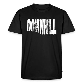 Downhill MTB Nature Mountains Retro Wave Vintage - Men's Premium Organic T-Shirt - black - Front - Nico (187cm)