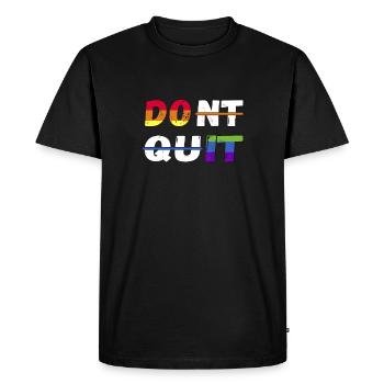 LGBTQ Pride Rainbow DO IT et Ne quittez pas - T-shirt Premium bio Homme - noir - Devant - Nico (187cm)