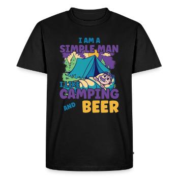I am a simple man I like camping beer - Men's Premium Organic T-Shirt - black - Front - Nico (187cm)