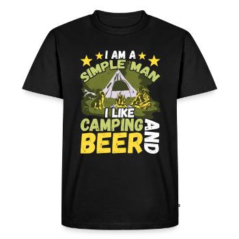 I am a simple man I like camping beer - Men's Premium Organic T-Shirt - black - Front - Nico (187cm)