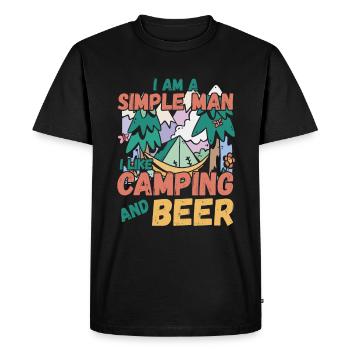 I am a simple man I like camping beer - Men's Premium Organic T-Shirt - black - Front - Nico (187cm)