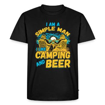 I am a simple man I like camping beer - Men's Premium Organic T-Shirt - black - Front - Nico (187cm)