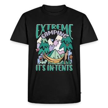 Extrem Camping is In Tents - Camping Camping Nature - Men's Premium Organic T-Shirt - black - Front - Nico (187cm)