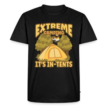Extrem Camping is In Tents - Camping Camping Nature - Men's Premium Organic T-Shirt - black - Front - Nico (187cm)