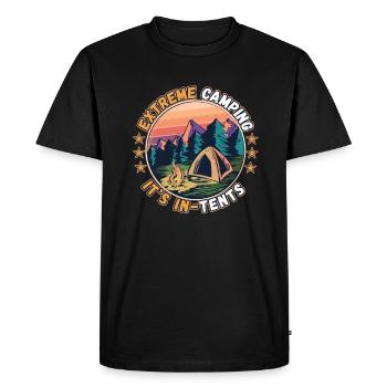 Extrem Camping is In Tents - Camping Camping Nature - Men's Premium Organic T-Shirt - black - Front - Nico (187cm)
