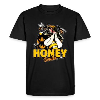 Marchand de miel Apiculteur Abeille Murmure Abeilles Abeilles Abeilles Abeille - T-shirt Premium bio Homme - noir - Devant - Nico (187cm)