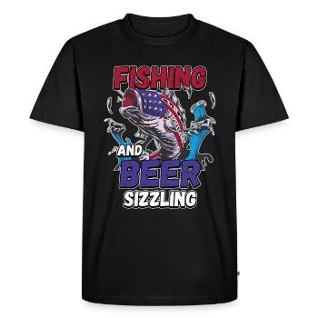 Fishing and beers hiss fishing Angler saying - Men's Premium Organic T-Shirt - black - Front - Nico (187cm)