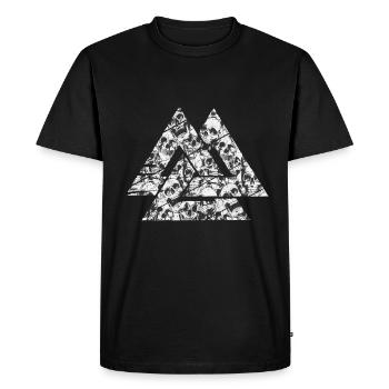 Valknut Wotan Nœud Guerriers Vikings Scandinaves - T-shirt Premium bio Homme - noir - Devant - Nico (187cm)