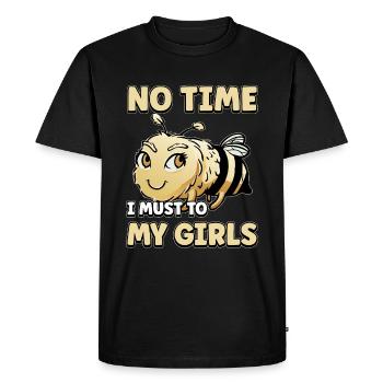 Pas le temps que je doive aller chez mes filles apicultrices - T-shirt Premium bio Homme - noir - Devant - Nico (187cm)