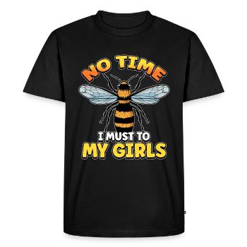Pas le temps que je doive aller chez mes filles apicultrices - T-shirt Premium bio Homme - noir - Devant - Nico (187cm)