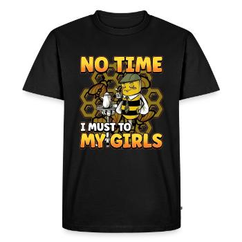 Pas le temps que je doive aller chez mes filles apicultrices - T-shirt Premium bio Homme - noir - Devant - Nico (187cm)