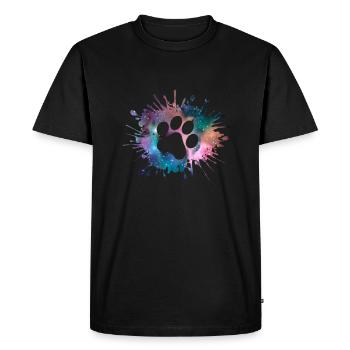 Paw Print Galaxy Dogs Dog Lovers Gassi - Men's Premium Organic T-Shirt - black - Front - Nico (187cm)