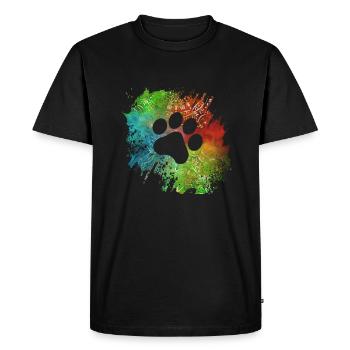 Paw Print Galaxy Dogs Dog Lovers Gassi - Men's Premium Organic T-Shirt - black - Front - Nico (187cm)