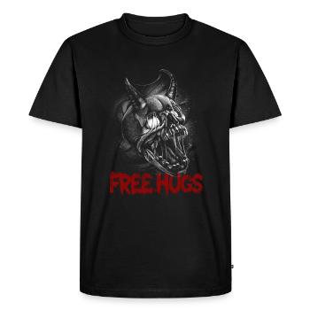 Free Hug’s Skull - Police sanglante Halloween - T-shirt Premium bio Homme - noir - Devant - Nico (187cm)