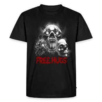 Free Hug’s Skull - Police sanglante Halloween - T-shirt Premium bio Homme - noir - Devant - Nico (187cm)