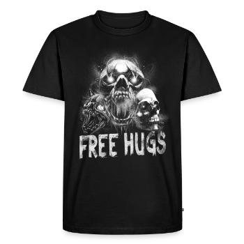 Free Hug’s Skull - Police sanglante Halloween - T-shirt Premium bio Homme - noir - Devant - Nico (187cm)