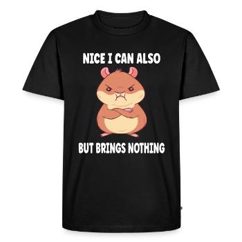 Sympa puis-je aussi apporter mais rien hamster - T-shirt Premium bio Homme - noir - Devant - Nico (187cm)