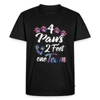 Quatre pattes deux pieds une équipe de chien humain équipe - T-shirt Premium bio Homme - noir - Devant - Nico (187cm)