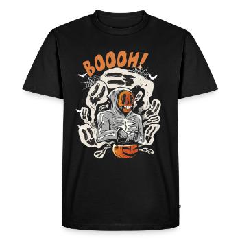 Skeleton Dinosaur Trex Dino Pumpkins Moon Boys - Men's Premium Organic T-Shirt - black - Front - Nico (187cm)