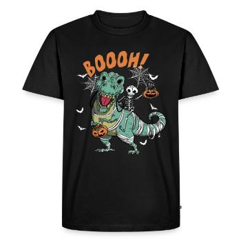 Dinosaur Trex Dino Pumpkins Moon Boys - Men's Premium Organic T-Shirt - black - Front - Nico (187cm)