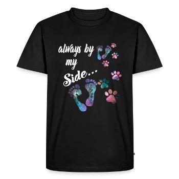 Toujours à mes côtés Pattes de chien - dictons de chien - T-shirt Premium bio Homme - noir - Devant - Nico (187cm)