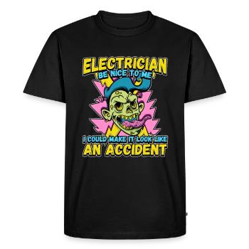 Electrician - Be nice to me - Electronics technician Lustig - Men's Premium Organic T-Shirt - black - Front - Nico (187cm)