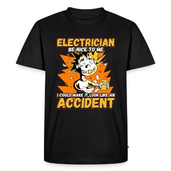 Electrician - Be nice to me - Electronics technician Lustig - Men's Premium Organic T-Shirt - black - Front - Nico (187cm)