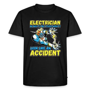 Electrician - Be nice to me - Electronics technician Lustig - Men's Premium Organic T-Shirt - black - Front - Nico (187cm)