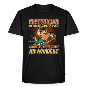 Electrician - Be nice to me - Electronics technician Lustig - Men's Premium Organic T-Shirt - black - Front - Nico (187cm)