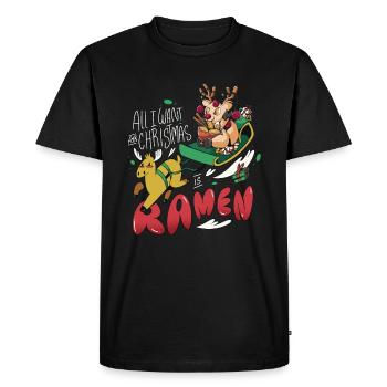 Tout ce que je veux pour Noël, ce sont des nouilles Ramen Apan - T-shirt Premium bio Homme - noir - Devant - Nico (187cm)
