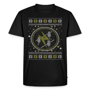 Ugly Electrician Motif Christmas Time Christmas Eve - Men's Premium Organic T-Shirt - black - Front - Nico (187cm)